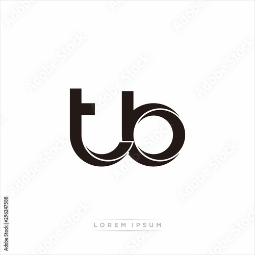 tb Initial Letter Split Lowercase Modern Monogram linked outline rounded logo