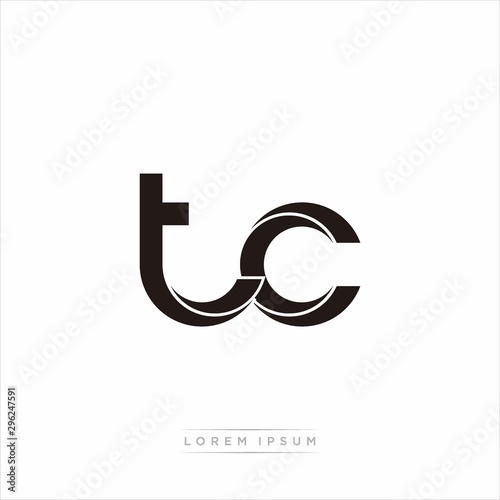 tc Initial Letter Split Lowercase Modern Monogram linked outline rounded logo