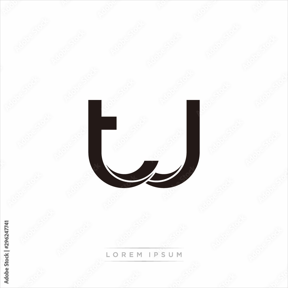 tj Initial Letter Split Lowercase Modern Monogram linked outline rounded logo tj Initial Letter Split Lowercase Modern Monogram linked outline rounded logo