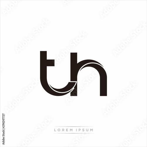 th Initial Letter Split Lowercase Modern Monogram linked outline rounded logo