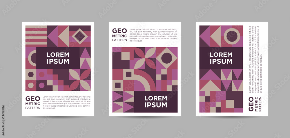 Purple Abstract Triptych Poster Design