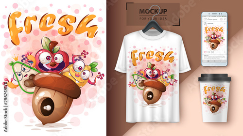 Fresh fruit and vegetable poster and merchandising