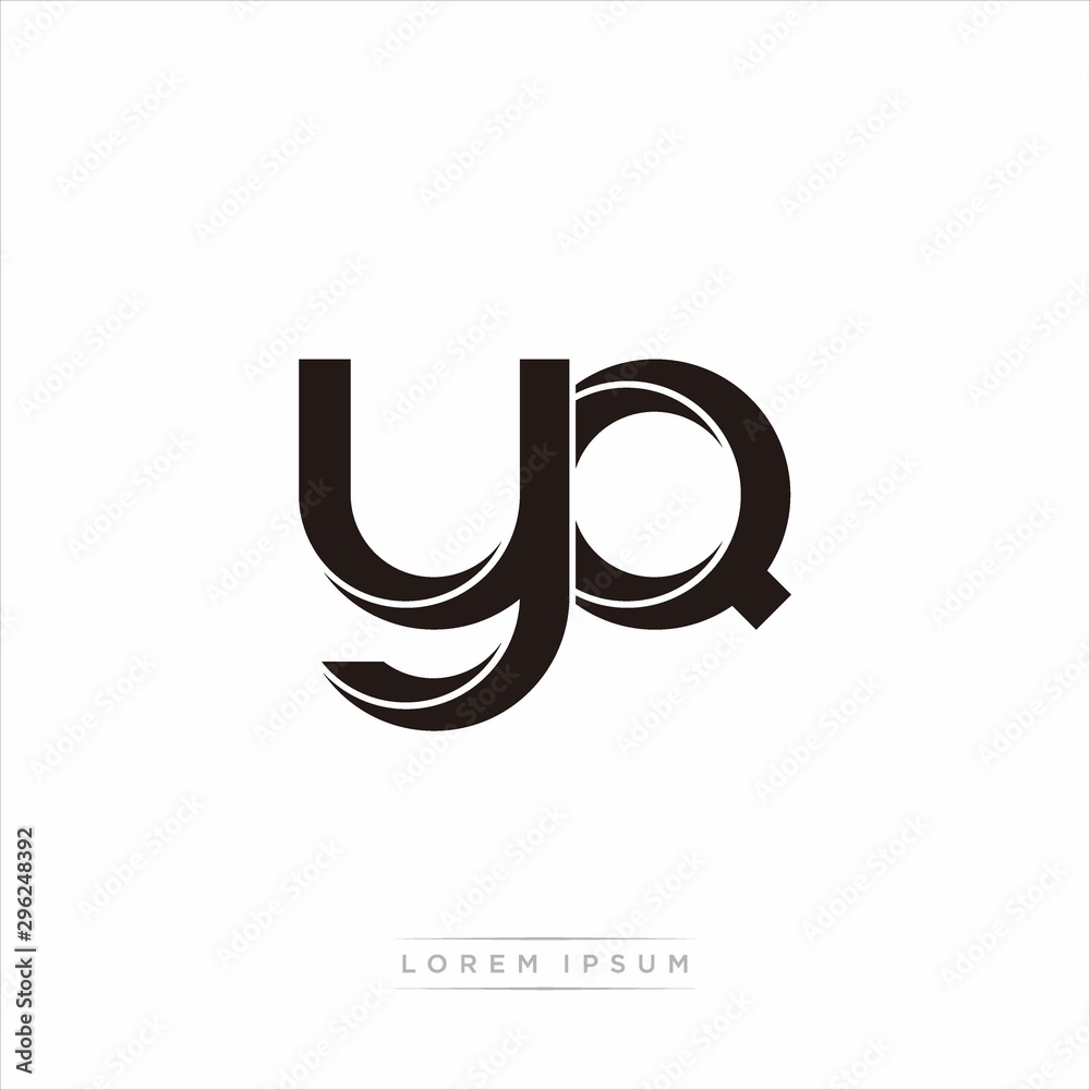 yq Initial Letter Split Lowercase Modern Monogram linked outline rounded logo yq Initial Letter Split Lowercase Modern Monogram linked outline rounded logo