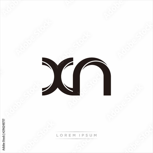 xn Initial Letter Split Lowercase Modern Monogram linked outline rounded logo photo