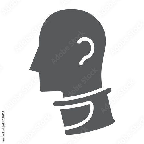 Cervical collar glyph icon, orthopedic and medical, neck collar sign, vector graphics, a solid pattern on a white background.