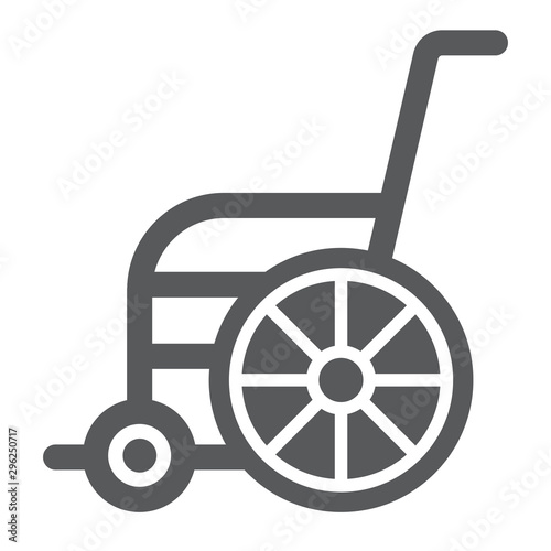 Wheelchair glyph icon, orthopedic and medical, disabled chair sign, vector graphics, a solid pattern on a white background.