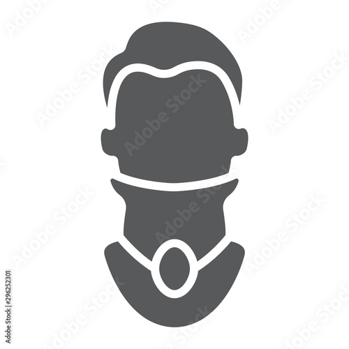 Cervical collar glyph icon, orthopedic and medical, neck bandage sign, vector graphics, a solid pattern on a white background.