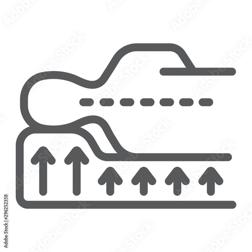 Correct sleep line icon, orthopedic and medical, posture support sign, vector graphics, a linear pattern on a white background.