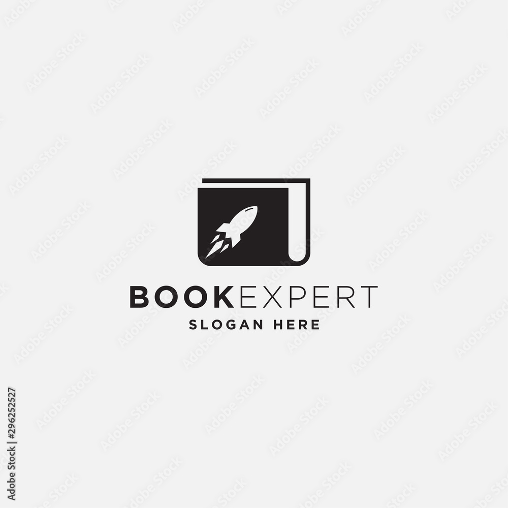 rocket book logo design template vector