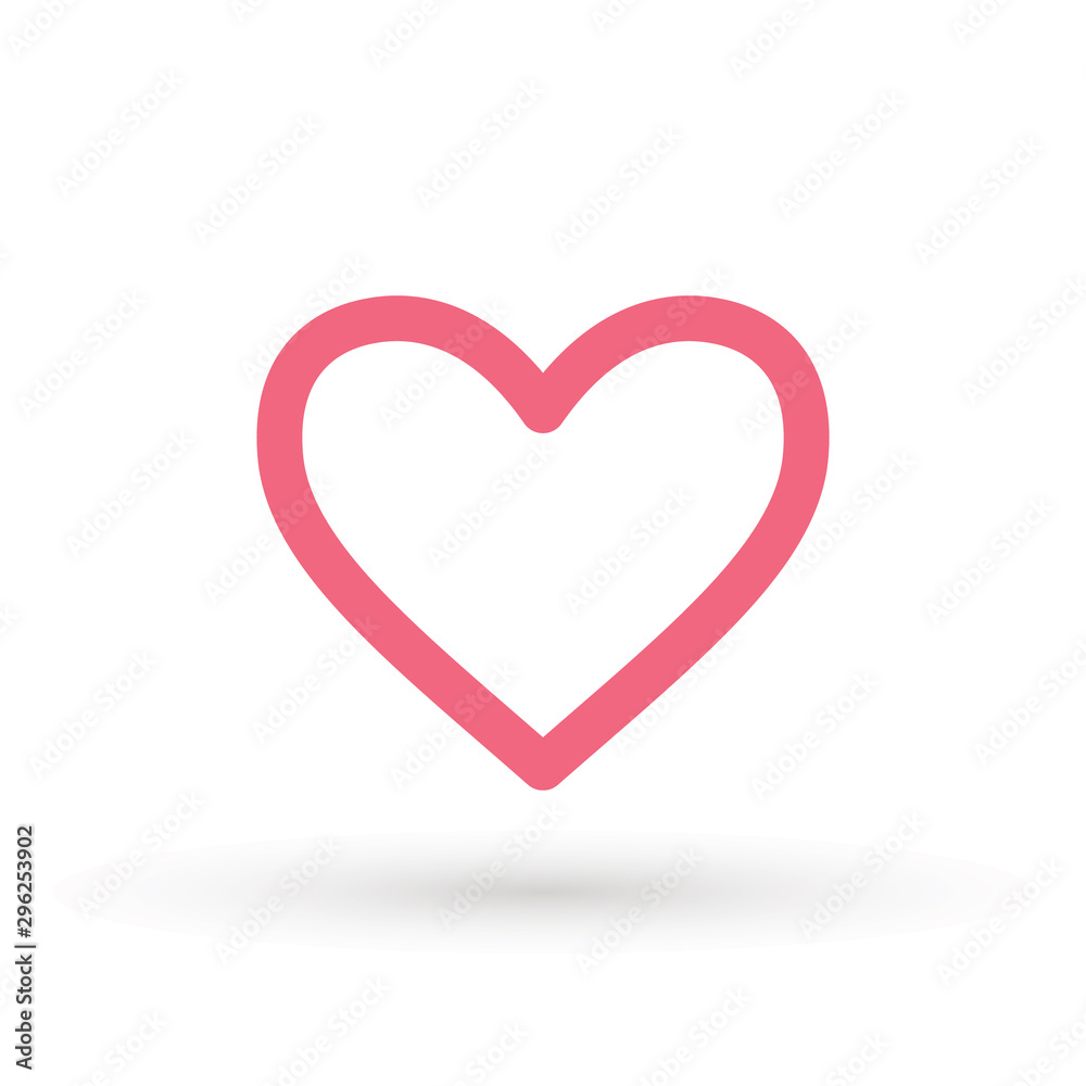 heart icon, concept of love, linear icon thin grey line. Heart shape vector, gray icon.Outline love symbol graphic design.