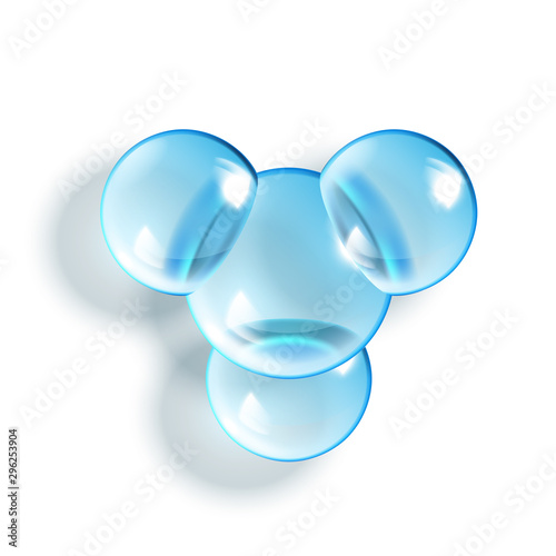 2SO3 Chemical Glass Molecule Glossy Model Vector. Chemistry Scientific Molecule. Reflective And Refractive Abstract Molecular Shiny Shape Template Concept Realistic 3d Illustration