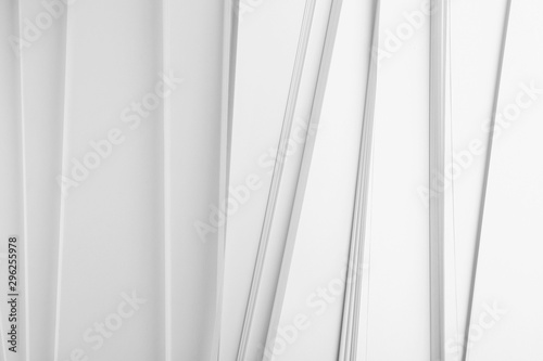 Stack of blank white paper as background, top view