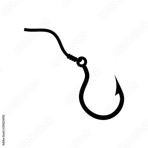 Fishing hook icon, logo isolated on white background