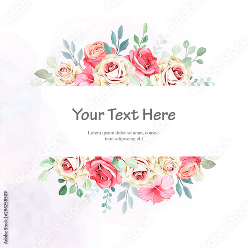 beautiful wedding invitation card and floral wreath designs