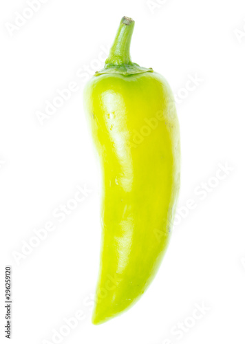 Green chili pepper isolated on a white background