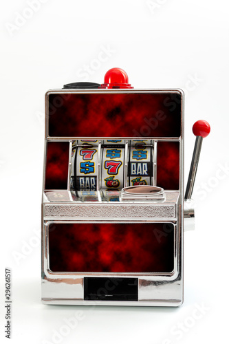 Bild auf Leinwand Casino winner, lucky win, one arm bandit and winning the jackpot conceptual idea