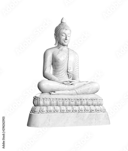 Marble statue of Buddha isolated on white background