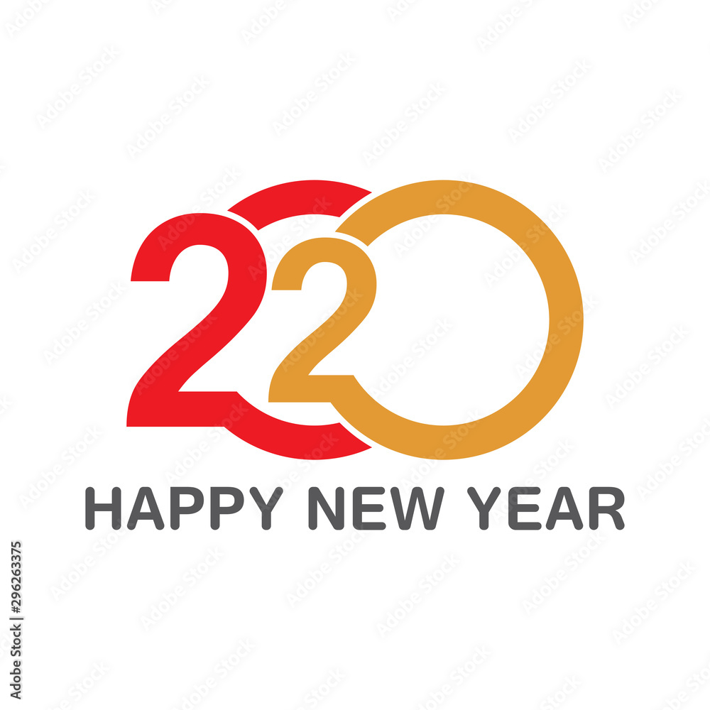 Happy New Year 2020 Text Design Patter, Vector illustration. Happy New Year 2020 Text Design Patter, Vector illustration.