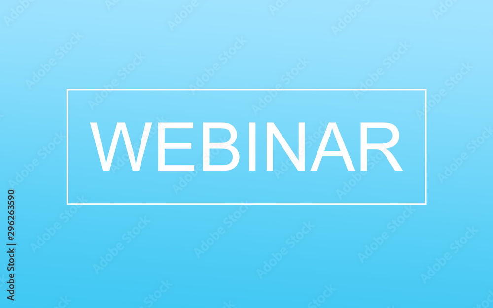 Webinar - linear text arrow concept on blue. Webinar - linear text arrow concept on blue.