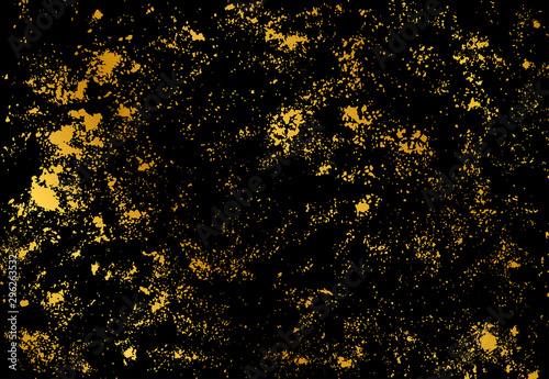 Black background with golden spots texture. Design for web, print, home decor, textile, brochures, flyers, banners, invitation or website background.