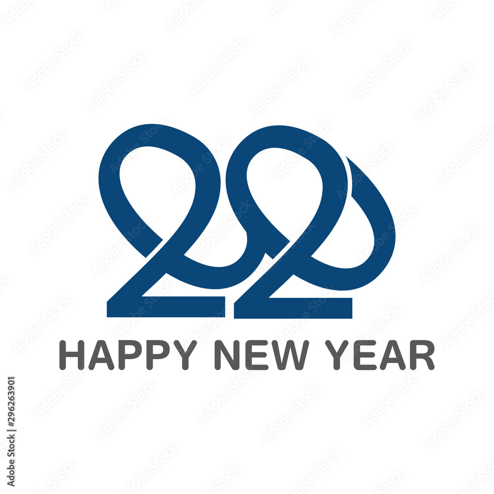 Fototapeta premium Happy New Year 2020 Text Design Patter, Vector illustration.