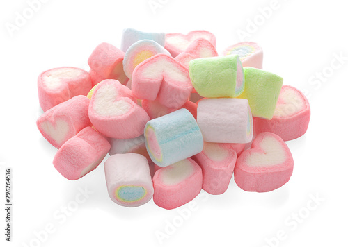 marshmallows colorful an isolated on white background