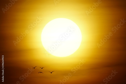 solar disk sunset malaga andalucia spain