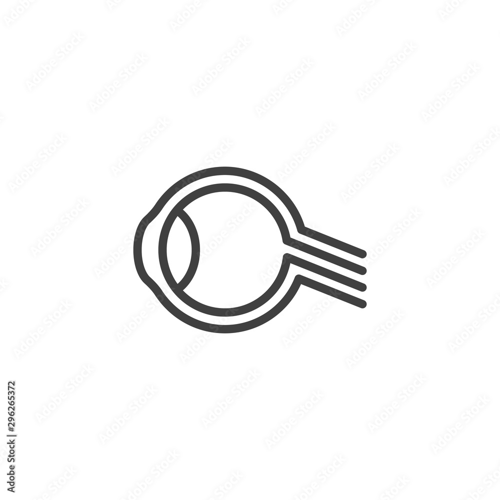 Human eyeball line icon. linear style sign for mobile concept and web design. Eye anatomy outline vector icon. Symbol, logo illustration. Vector graphics