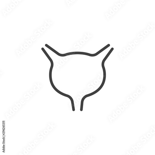 Urinary bladder line icon. linear style sign for mobile concept and web design. Human organ anatomy outline vector icon. Symbol, logo illustration. Vector graphics