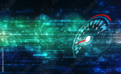 Картината върху платно Speed motion background with fast speedometer car