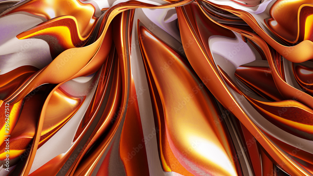 Fototapeta premium Bright background with a volumetric pattern and print. 3d illustration, 3d rendering.