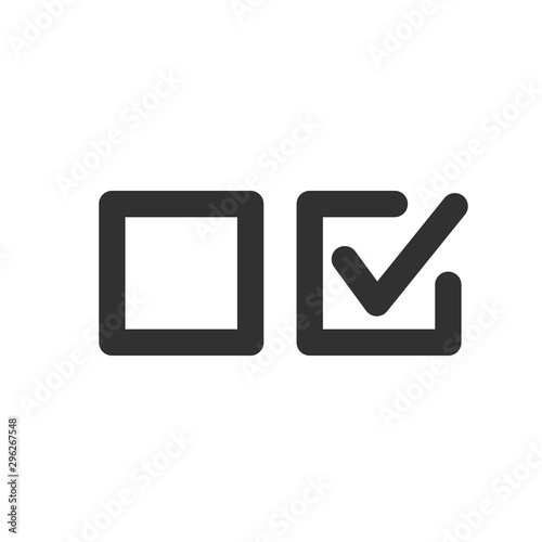 Check uncheck concept, Checkbox set with blank and checked checkbox line art vector icon for apps and websites