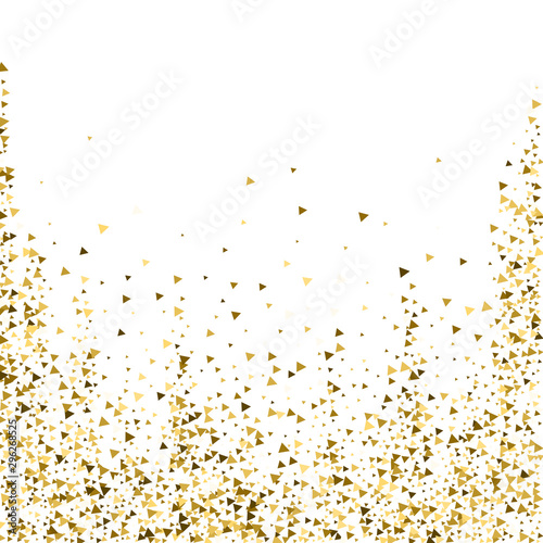 Gold triangles luxury sparkling confetti. Scattere