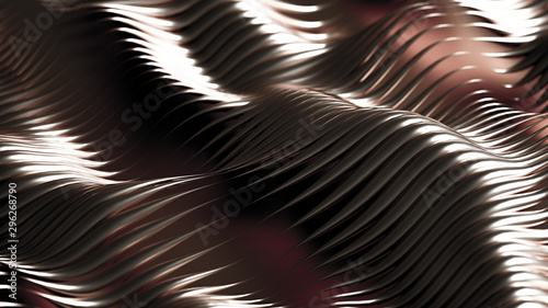 Luxury golden metal background with lines. 3d illustration  3d rendering.