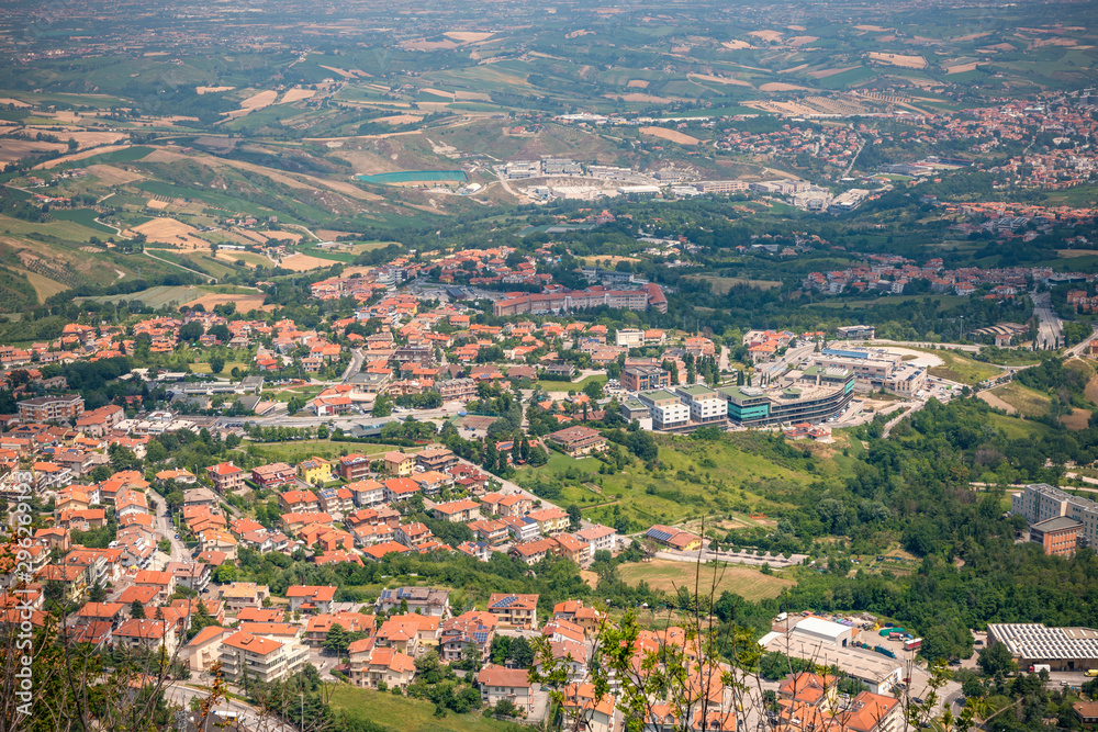 Panoramic view from San Marino Castle to surrounding areas