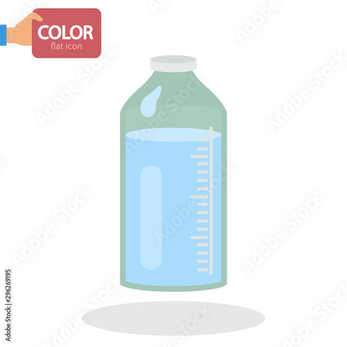 Medicine saline color vector icon. Flat design