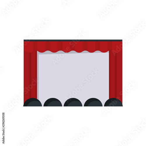 Cinema screen color vector icon. Flat design