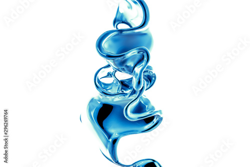 Splash fluid. 3d illustration, 3d rendering.