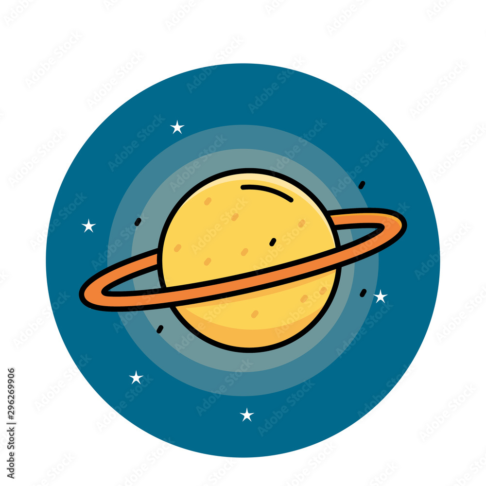 Saturn planet vector illustration. Planet cartoon. Planet icon 
