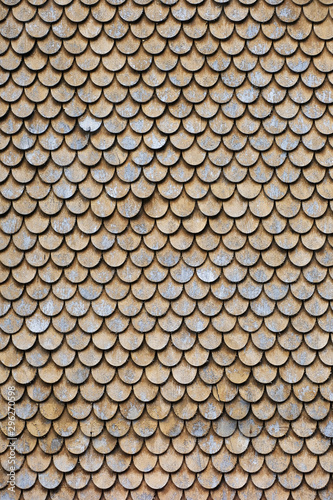 Traditional Wooden Roof Details in Interlaken Area in Switzerland