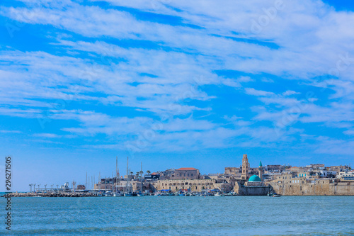 Water View to the Akko Old Port, Israel 