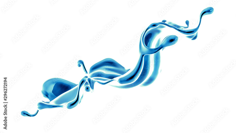 Splash fluid. 3d illustration, 3d rendering.