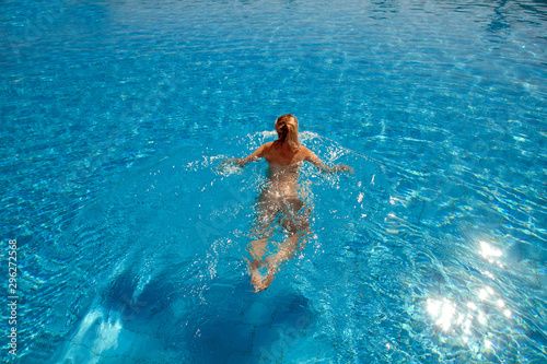 Woman in the swimming pool