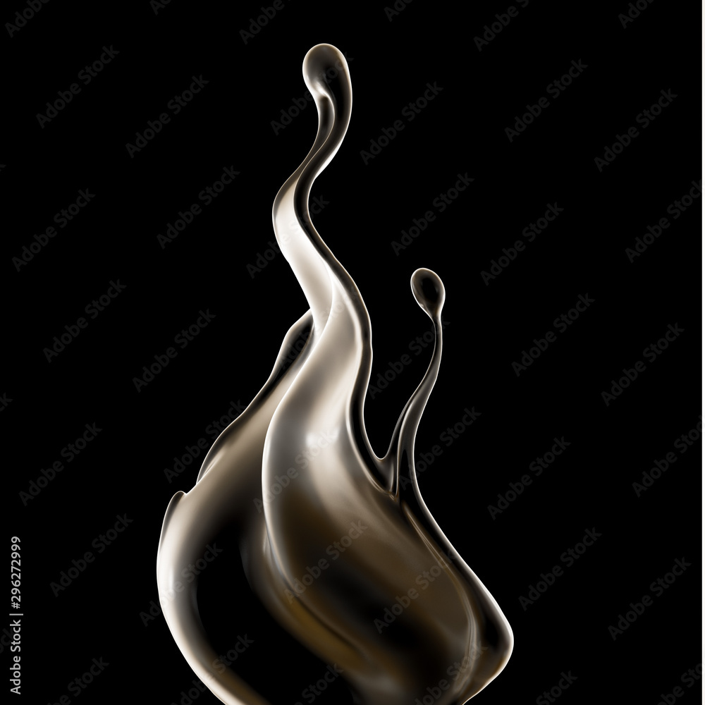 Splash fluid. 3d illustration, 3d rendering.