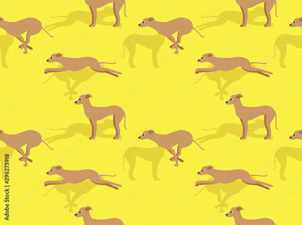 Cute Character Dog Greyhound Running Seamless Wallpaper-01