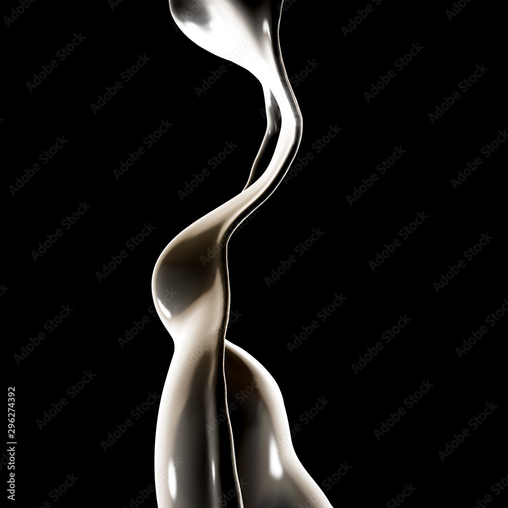 Splash fluid. 3d illustration, 3d rendering.
