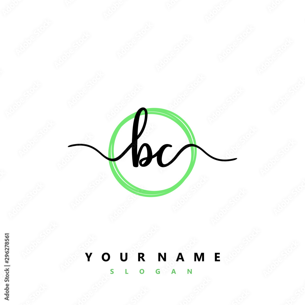 BC Initial handwriting logo vector BC Initial handwriting logo vector