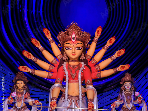Foto Non conventional Durga idol captured during durga Puja at Kolkata