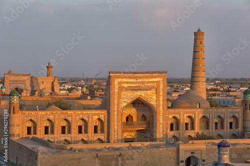 View of the old part of the city of Khiva, Ichan-Kala, Uzbekistan