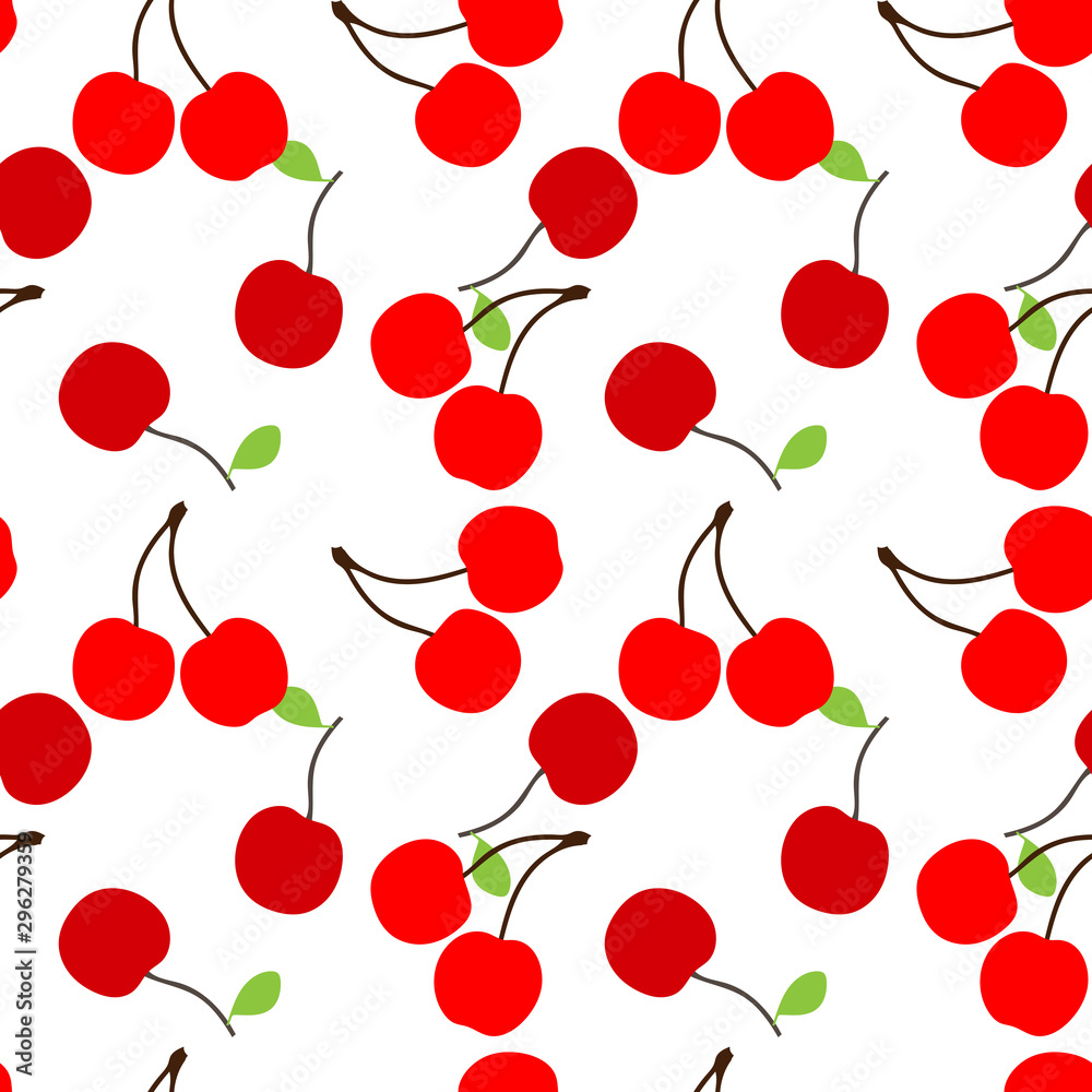 Cherry seamless pattern. Vector texture for textile, wrapping, wallpapers and other surfaces. Cherry seamless pattern. Vector texture for textile, wrapping, wallpapers and other surfaces.